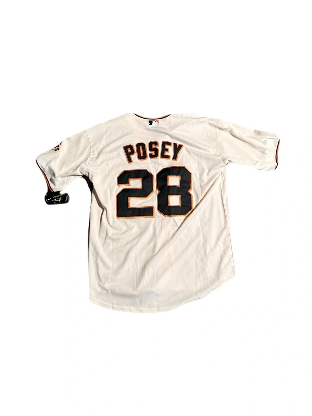 Nike Cream and Black SF Giants Button-Up Jersey